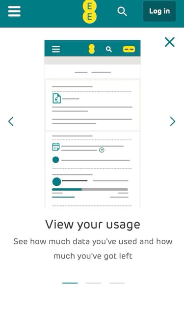 UI design showing an illustration of the usage page which would open on selection of a tile.