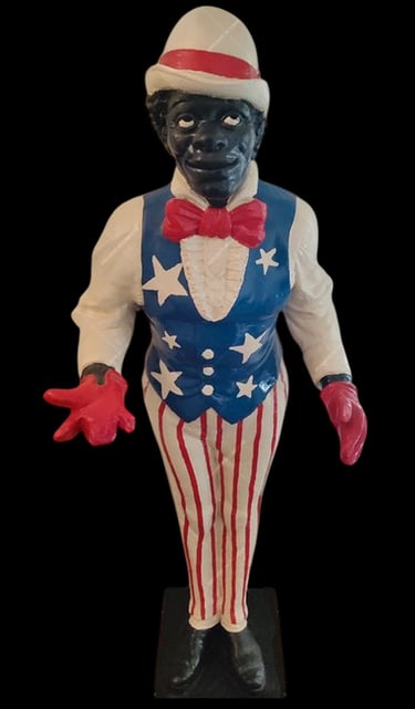 Majordome USA statue mannequin magasin publicité ancienne
