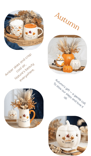 Autumn collection collage with autumn poem