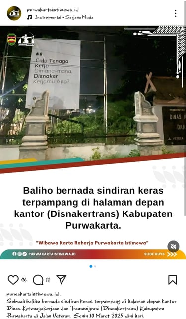 Sindiran Keras di Baliho: Tanggung Jawab Disnakertrans Purwakarta
