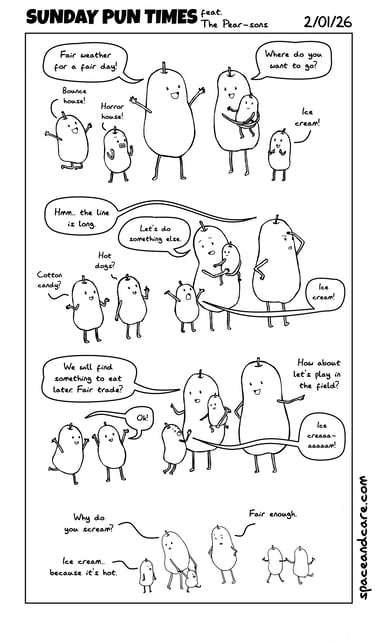 Pear-son family decide what to do at the school fair.