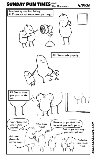 Pear-sons visit an art gallery.