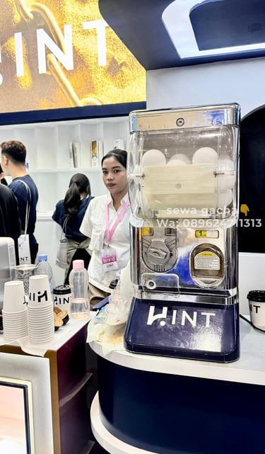 sewa mesin gacha mini putih jabodetabek