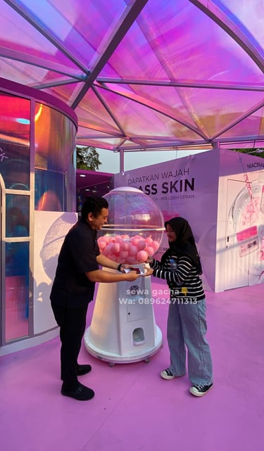jasa sewa mesin gachapon jumbo white jakarta