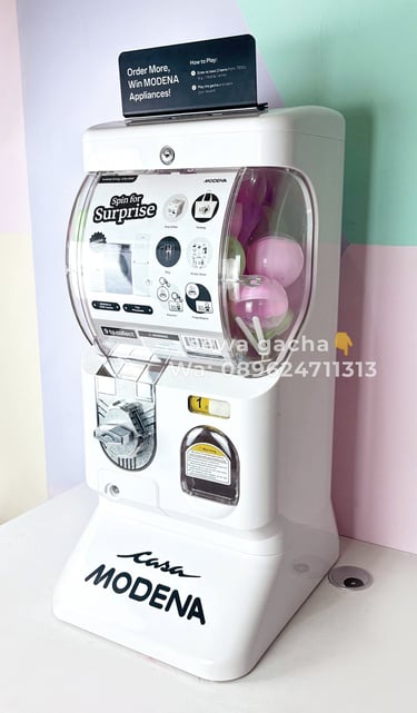 sewa mesin gachapon mini putih jabodetabek