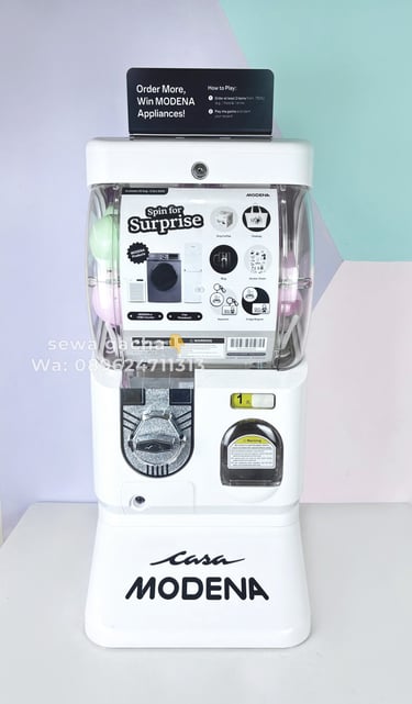 sewa mesin gachapon mini putih jabodetabek