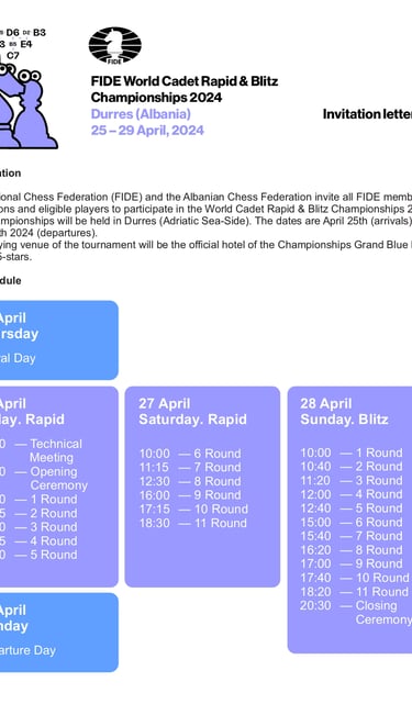 World Cadet U8, U10 and U12 Rapid & Blitz Championship. Fide Chess