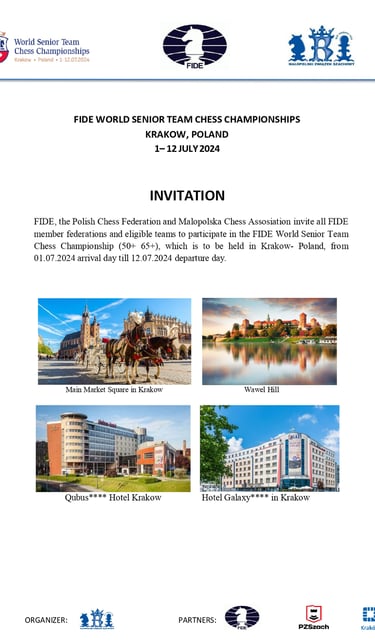 FIDE Chess World Senior Team Chess Championships 2024 Krakow, Poland