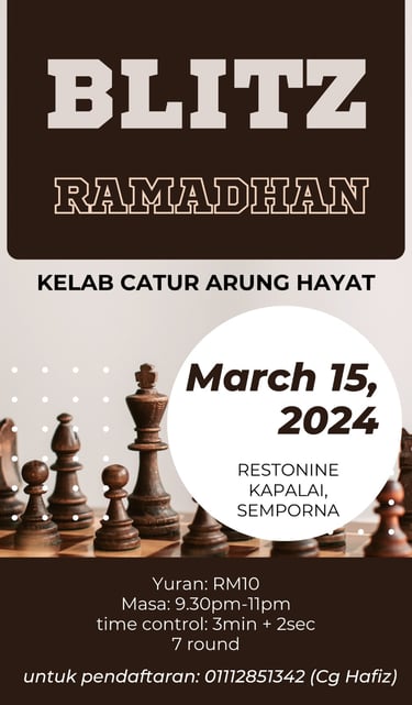 Pertandingan Blitz Ramadhan Semporna 2024. Catur Malaysia. Malaysia Chess
