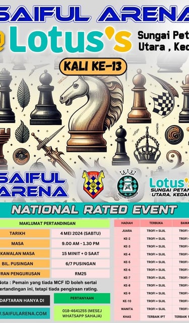 Pertandingan Catur Malaysia Saiful Arena @ Lotus's Ke-13 