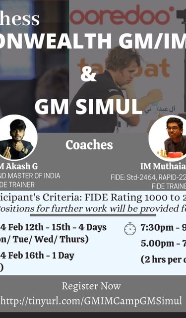 Chess Master Journey. GM/IM Camp & GM Simul with GM Akash Ganesan & IM Muthaiah AL . Malaysia Chess.