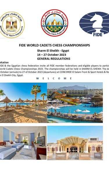 FIDE World Cadet Chess Championships (U8, U10, U12) in Egypt. FIDE Chess