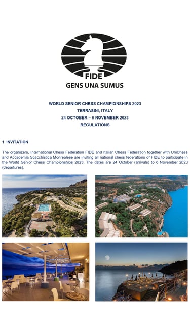 World Senior Chess Championship 2023 in Italy. FIDE Chess