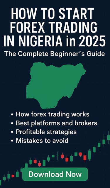 Infographic titled 'How to Start Forex Trading in Nigeria in 2025', featuring a green Nigeria map,