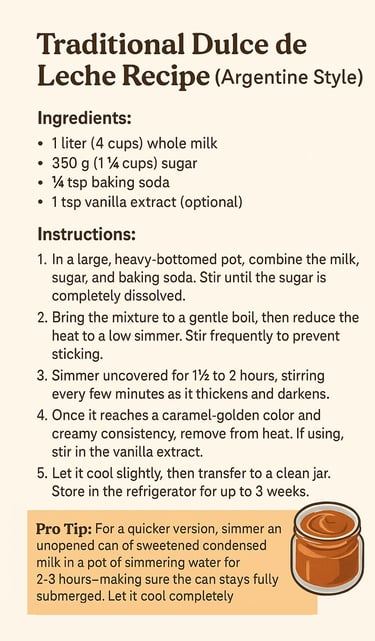 Dulce de Leche Recipe Printable