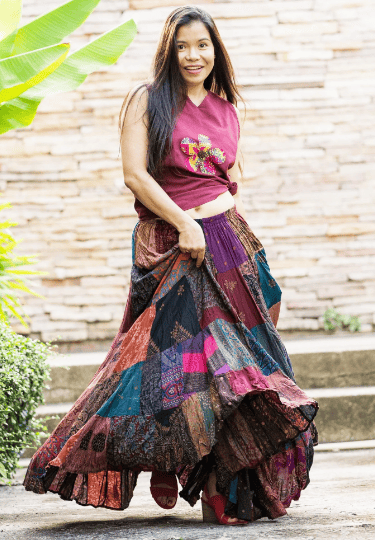 Flowing Patchwork Skirt