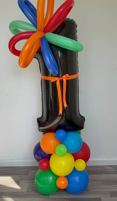 a birthday foil balloon - shaped balloons with a large foil number