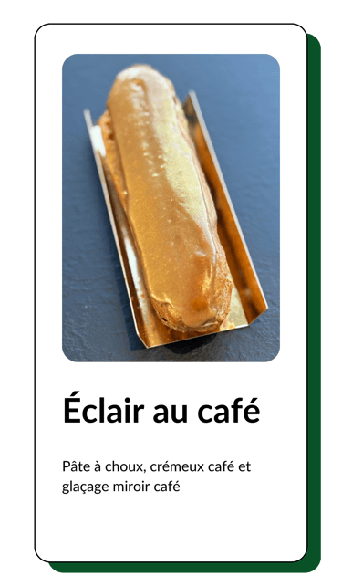 éclair au café avec son glaçage miroir café
