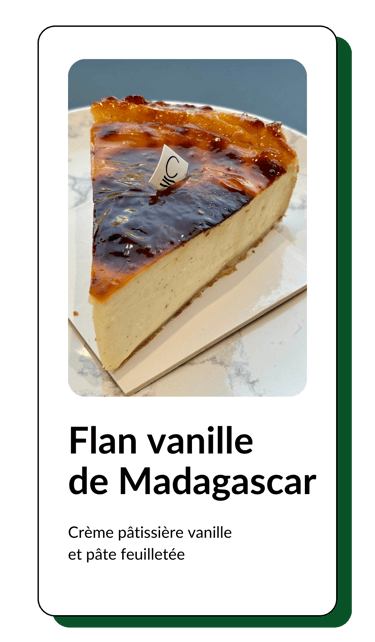 part de flan vanille de madagascar
