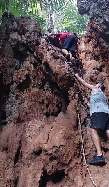 thailand krabi railay princess lagoon climb down
