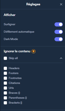 Speechify AI: Customize your settings here.