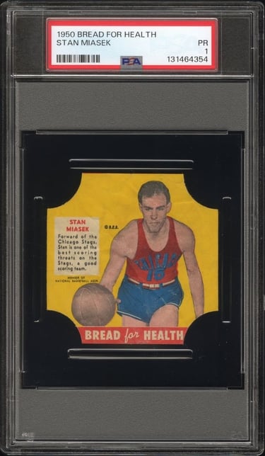1950 Bread For Health Stan Miasek Basketball Card PSA 1