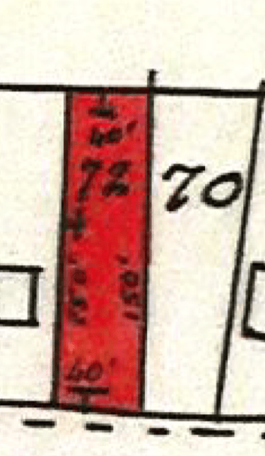 No. 72 deed excerpts with boundary layout and measurements clearly visible