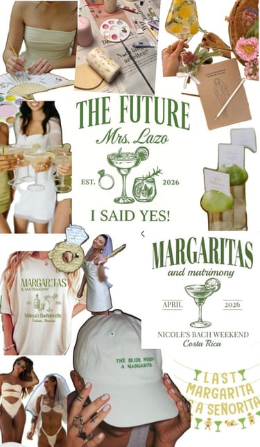 a collage of photos of a bride to be essential