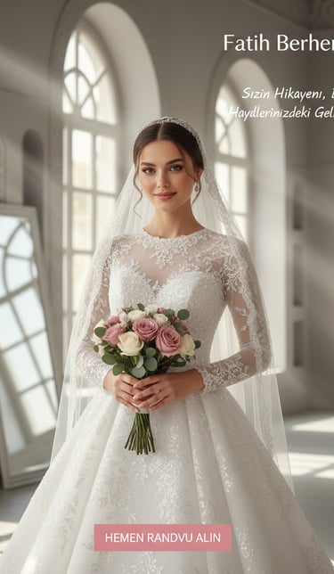 Fatih Berhem Gelinlik, İstanbul Fatih'te hayallerinizdeki gelinliği sunar.