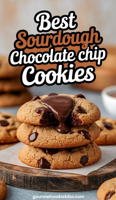 Delicious sourdough chocolate chip cookies with chewy centers and crisp edges.