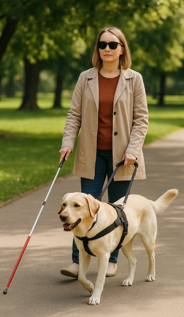 Chien d'aveugle pour la journée nationale des aveugles