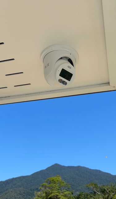Outdoor CCTV Camera on Bentley Park Home by Zeus Cabling