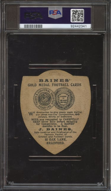 1904-05 J. Baines Shield School Girls E.S.B. Open Collar Rare Basketball Card (back)