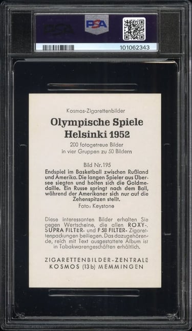1952 Helsinki Olympic Basketball Card Clyde Lovellette