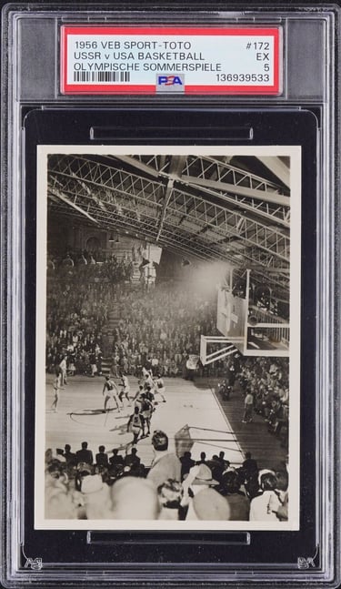 1956 Veb Sport-Toto Olympishe Sommerspiele Melbourne #172 USA vs USSR Basketball Card