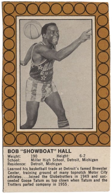 1971 Phoenix Candy Harlem Globetrotters Bob Showboat Hall Basketball Card