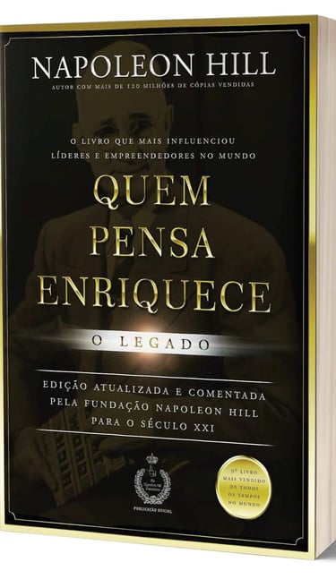 Capa do livro Quem Pensa Enriquece, de Napoleon Hill.