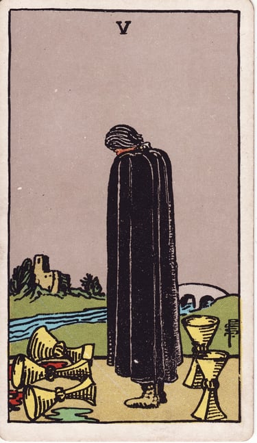 Five of Cups meaning upright and reversed tarot card reading