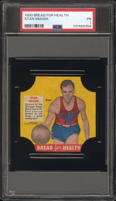 1950 Bread For Health Stan Miasek Basketball Card PSA 1