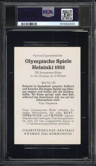 1952 Helsinki Olympic Basketball Card Clyde Lovellette