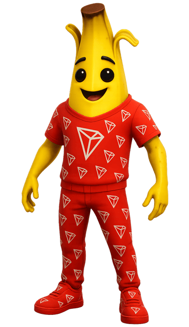 a banana banana peeler wearing a red shirt and pants