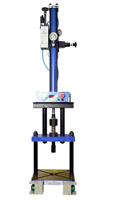 2-pillar Anti-Rotation pneumatic press machine produced by national pneumatic systems-vasai for cutting bending etc purpose