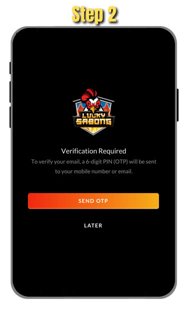 step 2 of how to verify account in phsabong