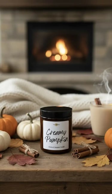 pumpkin candle for a cosy season