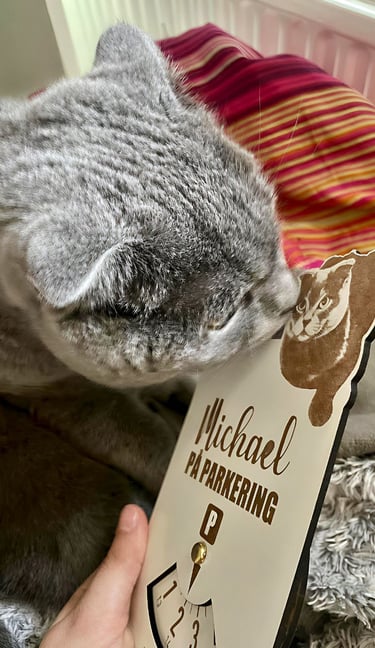 Personoitu pysäköintikiekko omalla tekstillä ja logolla