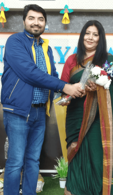 Shekhar sir Greeting Incoming Principal of Narayana e techno school South City2 Gurugram