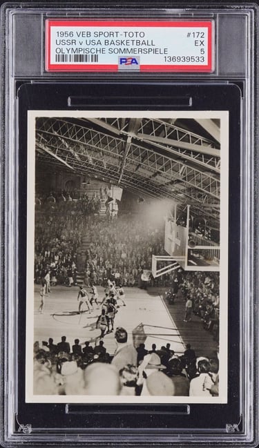 1956 Veb Sport-Toto Olympishe Sommerspiele Melbourne #172 USA vs USSR Basketball Card