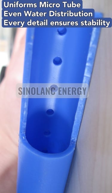 uniform capillary tube with holes for even water distribution