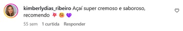 Cliente demonstrando satisfação na compra dos produtos da Açaí Mais Brasil 