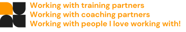 Logo and text: Working with training partners, working with coaching partners, working with people